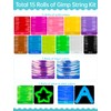 Lanyard String, 15 Rolls Gimp String, Plastic String Lacing Cord,