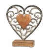 formano Decorative Heart Aluminium Mango Wood Base 17 x 15