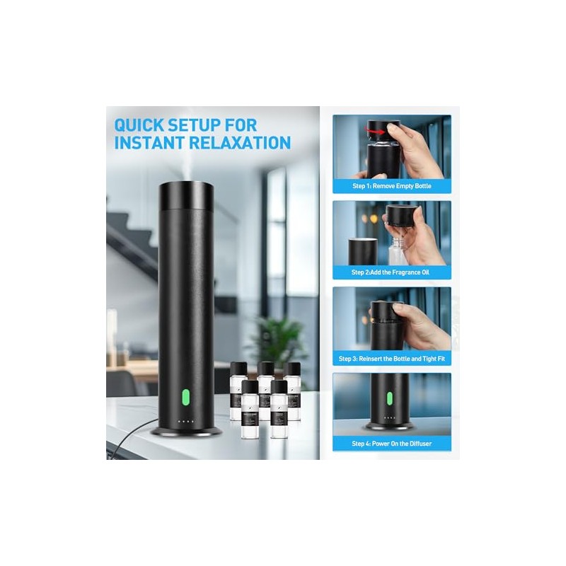 Waterless Scent Diffuser Starter Kit - 1000 Sq Ft Coverage,