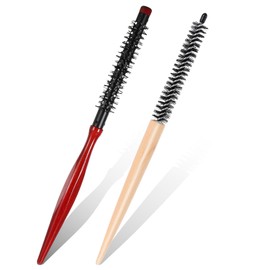2Pcs Small Round Brushes Thin Round Brush for Travel Curling Roll Comb Mini Quiff Roller Brush Hair Combs Hairbrush Small Curling Brushes for Short Hair, Blow Drying, Lifting, Styling