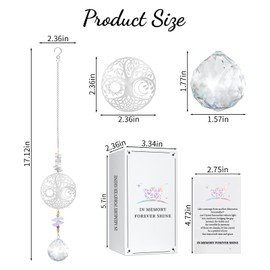 Memorial Gifts for Loss of Loved One, Sympathy Gift Crystal Suncatcher Hanging Ornament, Bereavement Gift Ideas, In Loving Memory Gifts, Grief Remembrance Condolences Passed Away Gifts (Tree of Life)