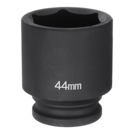 QUARKZMAN Deep 6 Point Impact Socket 3/4" Drive 44mm Metric 40Cr Alloy Steel Impact Socket for Spindle Axle Nuts