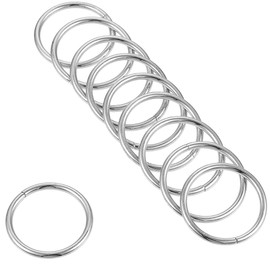 TOP-VIGOR 30Pcs Metal O Rings, 15mm ID 1.6mm Thickness Multi-Purpose O Rings Buckles,Non-Welded O-Ring Buckle, Metal Rings Heavy Duty for Craft Belt Purse Bag Making Hardware, Silver Tone