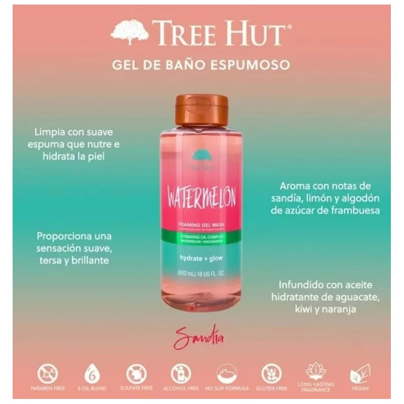 Tree Hut Exfoliante, Gel Espumoso Y Crema 3pack Tree Hut