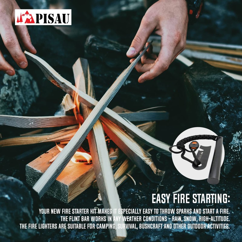PISAU 12.7 cm Ferrocerium Ferro Rod Flint Fire Starter Waterproof