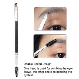 Varillas de rímel, pincel de cejas con diseño de doble extremo, peine de cejas con extensión de pestañas, bisel, aplicador de pestañas, herramienta de maquillaje Negro