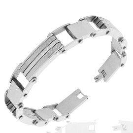 My Daily Styles Stainless Steel Silver-Tone Link Mens Bracelet, 8.75"