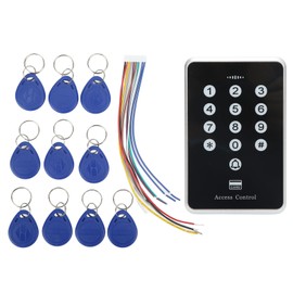 Security Door Access Control System Kit with Touch Keypad Card Reader Keyfobs for Home Office
