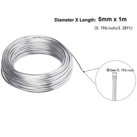 1pc High Pure Zinc Wire 99.9 Zn Wire Diameter 5mm for Industry Lab DIY Metalworking Lenght 1Meter(0.196in x 3.28ft)
