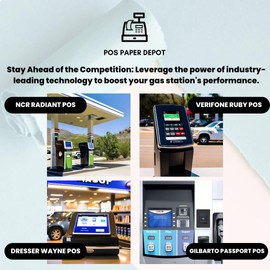 2 5/16" x 400' Gas Station Thermal Receipt Paper Rolls (24 Rolls) - Pay At Pump. Compatible with Dresser Wayne, Gilbarco, VeriFone Ruby, Speedpass, Vista and Other POS Systems.