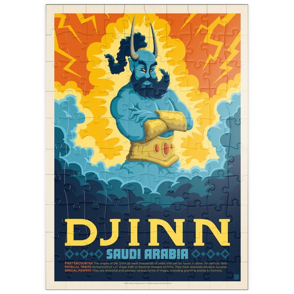 MyPuzzle Mythical Creatures: Djinn (Saudi Arabia), Vintage Poster - Premium
