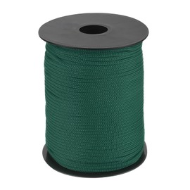 MECCANIXITY 1/8 Inch Polypropylene Rope Braided Ropes, 328ft Nylon Rope Hollow Utility Cord for Clothesline, Camping, Hiking, Outdoor, Ink Green