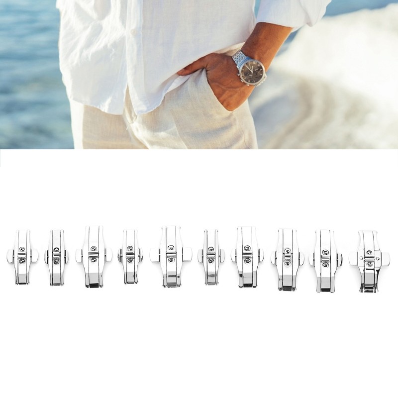10pcs Watch Clap Buckle Folding Watch Strap Clasp Buckle Watch