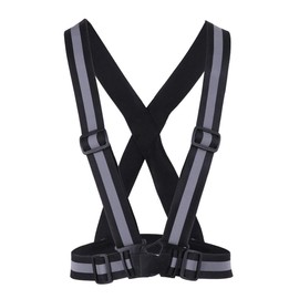 Hi Vis Reflective Gear, High Visibility Adjustable Safety Reflective Vest for Walking the Dog,Running,Cycling,Motorcycle (Black)