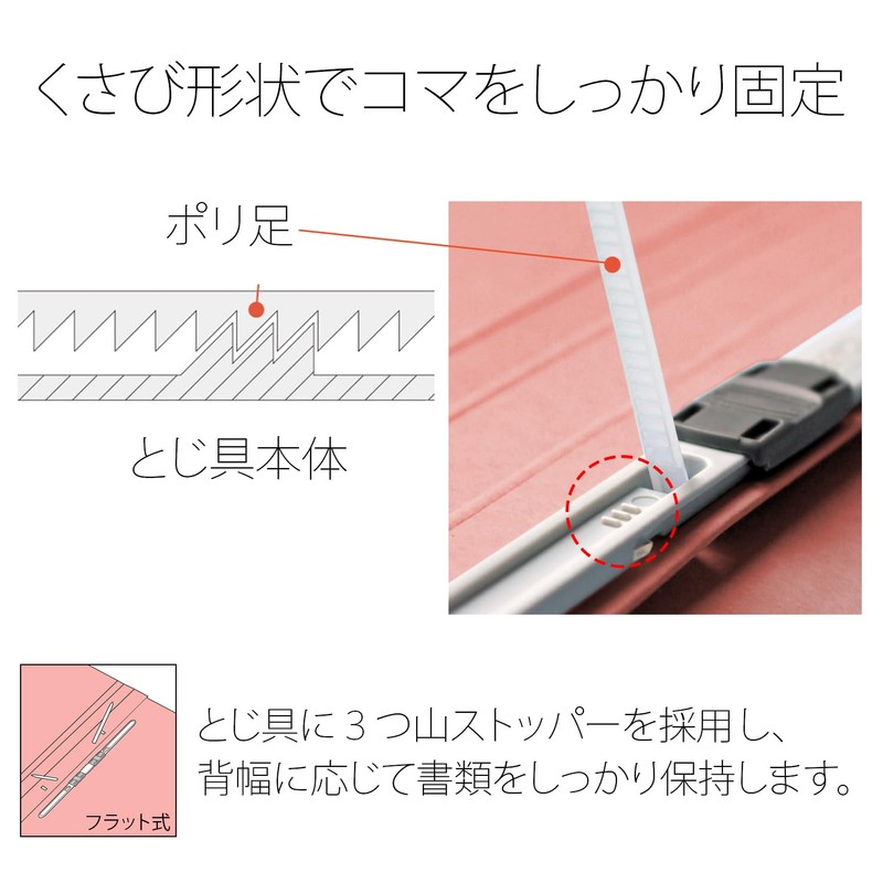 プラス フラットファイル 樹脂製とじ具 厚とじ300 A4 縦 ピンク 10冊 No.021NW 79-048×10