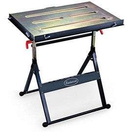 Eastwood Adjustable Steel Welding Table Strong Hold Industrial Workbench Table Welding 14 Gauge Plated Work Surface