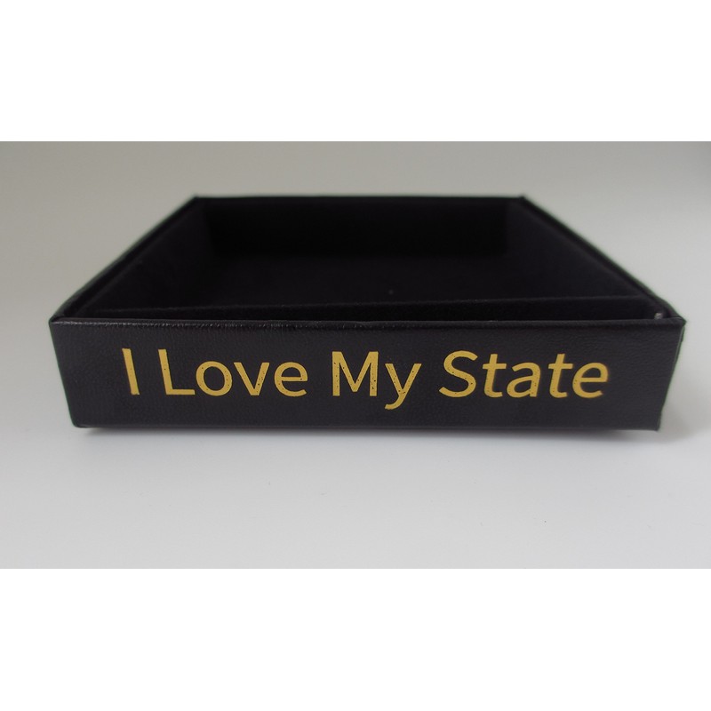 Nevada State Brass Ornament Black Leatherette Gift Box