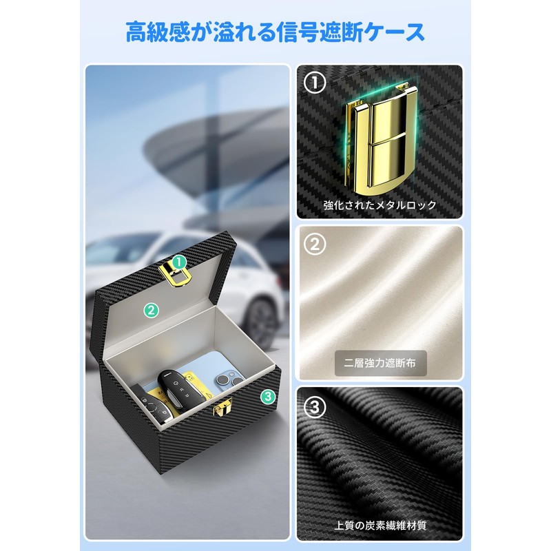 SAMFOLK Key Case for Relay Attack Prevention, Box Radio Wave