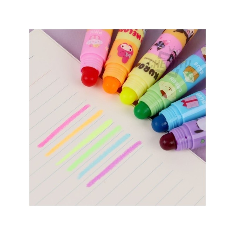 Sanrio Rainbow Block Highlighters 24-Piece Box Character Solid Deco Pens