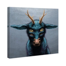 The Oliver Gal Artist Co. Fantasy Wall Art Canvas Prints 'Mystical Creature' Home Décor, 12" x 12", Blue, Gray
