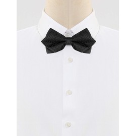 Allegra K Men's Striped Pre-tied Bow Ties Neck Adjustable Wedding Pointed Bowties Black One Size