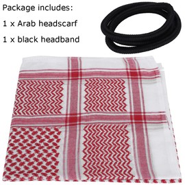 Men Arab Shemagh Scarf Muslim Hijab Headband Middle East Keffiyeh Headscarf Arabia Scarves Desert Shawl Scarf Saudi Headwear Scarves Classic Arabian Head Turban Large Bandana Arabic Headcover Headwrap