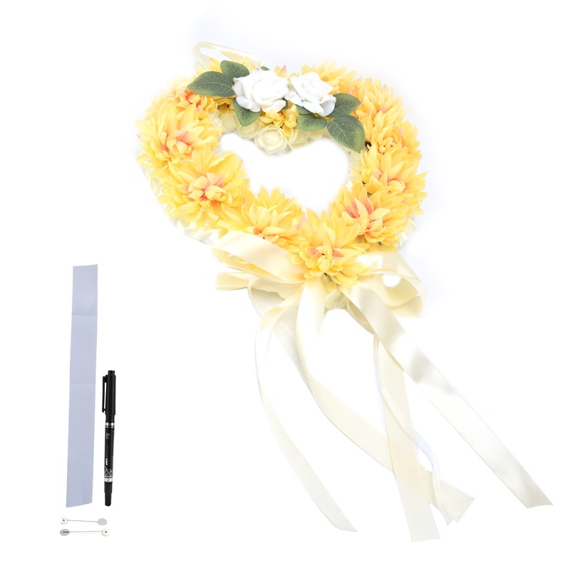 Heart Shaped Tribute Memorial Wreath Artificial Silk Wreath Gravestone Decoration