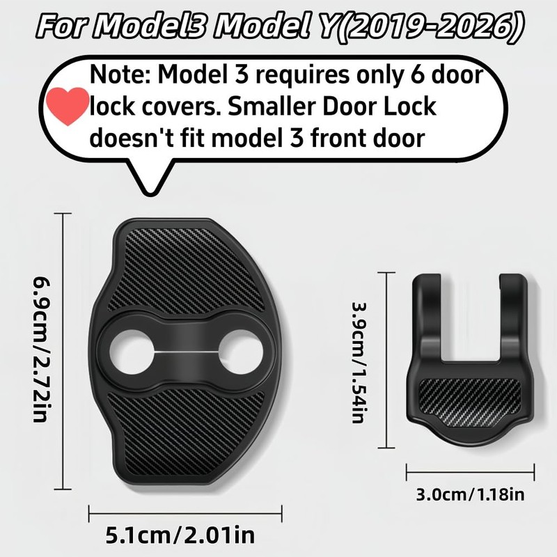 TPU Car Door Lock Cover Protector Set for 2019-2026 Model