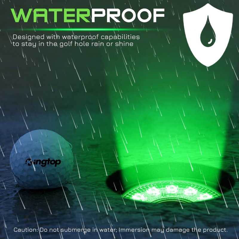 KINGTOP Rechargeable LED Golf Hole Light - Waterproof, Focused Illumination