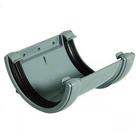 FLOPLAST 112mm Half Round Fascia Gutter Union Bracket - Grey