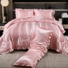 Satin Queen Comforter Set Silk Like Satin Bedding Set Hotel