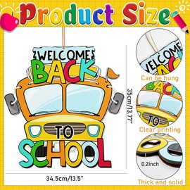 Back to School Decorations Welcome Back to School Bus Wooden Sign Cute Bus Wood Cutout Sign Photo Booth Props for First Day of Classroom Party Decorations