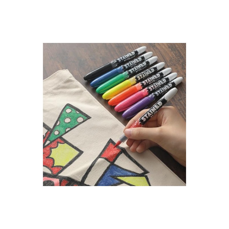 Sharpie Stained Permanent Fabric Marker, Assorted, 8-Pack (SAN1779005)