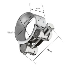 Sdhgerh 3 PCS T-Bolt Hose Exhaust Clamps 44-47mm 304 Stainless Steel Pipe Tube Clamps Heavy Duty Bolt Hose Clips for Water Gas Exhaust Pipe