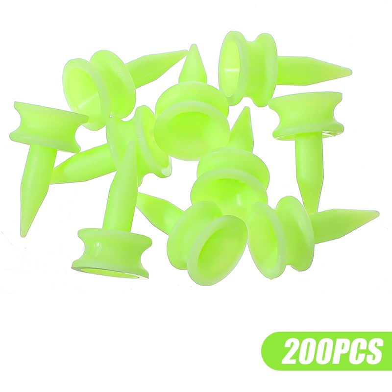 guduling 200 Pcs Green Golf Tees,Plastic Golf Tees,Reusable,Highly Visible Bright
