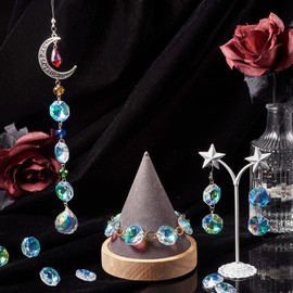 PandaHall 100pcs Crystal Glass Octagon Faceted Beads for Jewelry Making, Chandelier, Suncatcher, Transparent