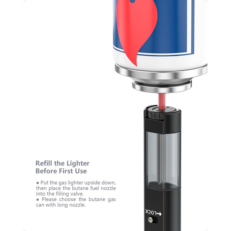 VVAY Torch Lighter Butane Refillable, Long Stick Lighter for Candle