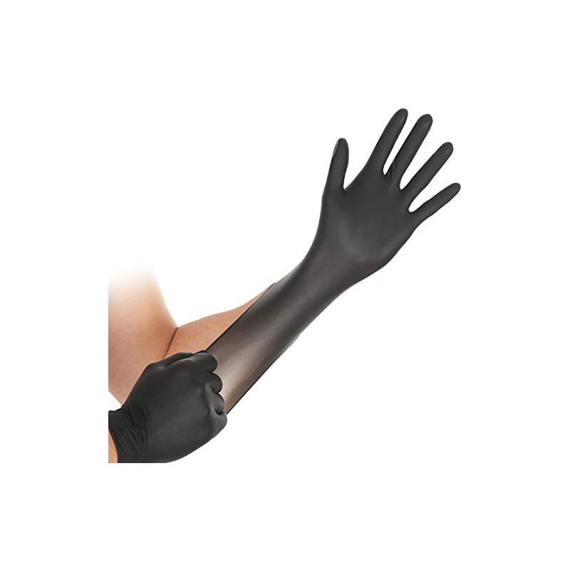 Hygostar Safe Super Stretch Nitrile Gloves Black S Powder-Free