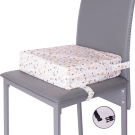 Toddler Booster Seat Cushion with Adjustable Straps and Washable Removable Cover Portable Dining Chair Pad for Kids and Baby - Travel-Friendly Seat Pads for Table Height Increasing [Space]