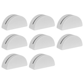 IHYjinchoo 8 Pcs Wooden Table Number Stands, Stylish Semicircular Wedding Table Name Holder, Place Card Holders for Banquet, Birthday Party, Restaurant, Office Tags & Photo Clips (White, Small)