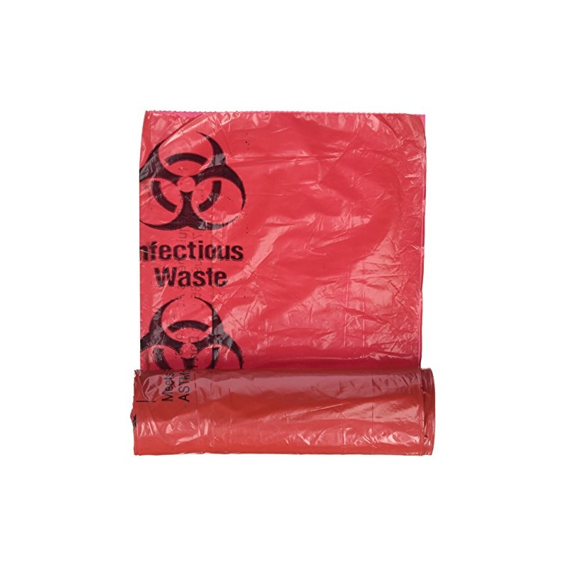 Medical Action Infectious Waste Bag, Red, 3 Gallon, 14.5" x