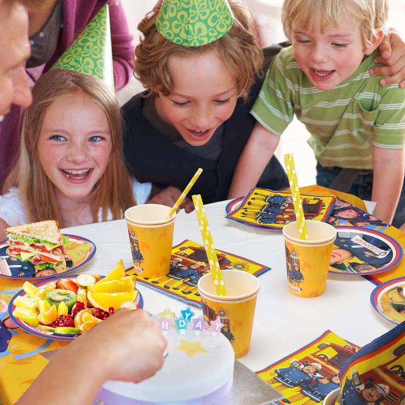 GUBOOM Fireman Sam Party Tableware, Fireman Sam Tableware Set, 73