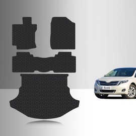 TOUGHPRO Full Set Floor + Cargo Mats Accessories Set for Toyota Venza All Weather Heavy Duty (Made in USA) Black Rubber 2009 2010 2011 2012 2013 2014 2015 2016