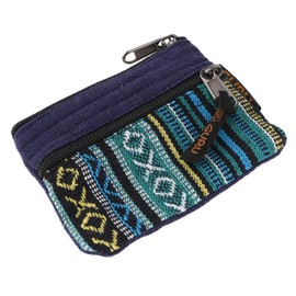 GURU SHOP Ethno Wallet – Green, Men/Women, Cotton, 10 x 11 x 1 cm, blue, Casual