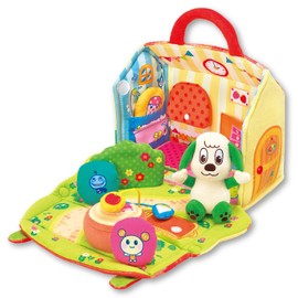 JOYPALETTE Wan Wan and Utan Play with Hide and Seek Soft House, W 8.7 x H 9.4 x D 5.1 inches (220 x 240 x 130 mm) (when the house is closed)