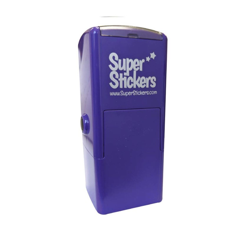 SuperStickers Smiley Face Pre-Inked Stamper - Purple, 28mm