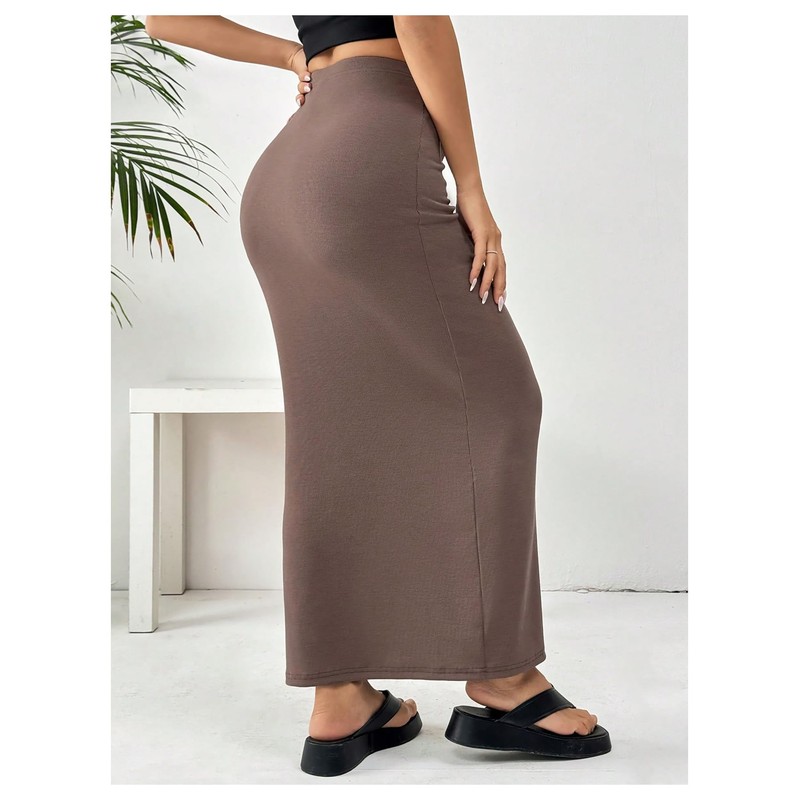 GORGLITTER Women's Low Elastic Waist Bodycon Long Skirts Skinny Sexy