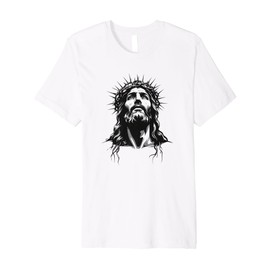 Christ with Crown of Thorns Design (Alternate) Premium T-Shirt