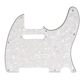 Musiclily 8 Hole Tele Pickguard for American/Mexican Made Fender Standard Telecaster Modern Style Electric Guitar, 4ply Parchment Pearl