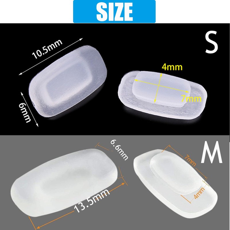 Eyeglass Nose Pads 10 Pairs Push in Soft Silicone Replacement